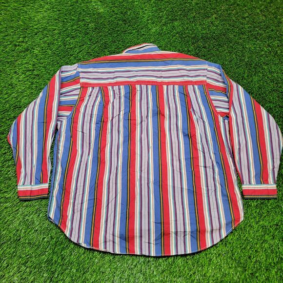 Vintage 90s Colours by Alexander Julian Striped Shirt 2XL 17 Oversized - Picture 4 of 10